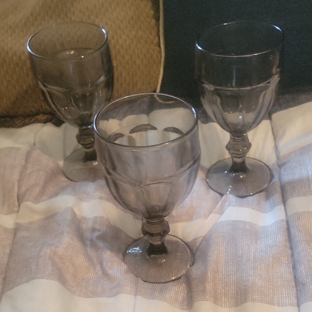 Libbey Gilbraltar Smokey Gray 7" Ice Tea Glasses, NO CALL OUTS. AMAZING